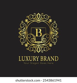 letter Initial B elegant luxury monogram logo 
