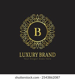 letter Initial B elegant luxury monogram logo 
