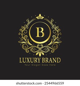 letter Initial B elegant luxury monogram logo 
