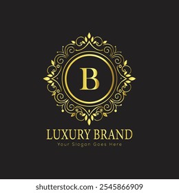letter Initial B elegant luxury monogram logo 
