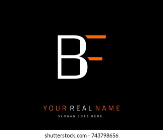 Letter initial B & F minimalist logo template vector