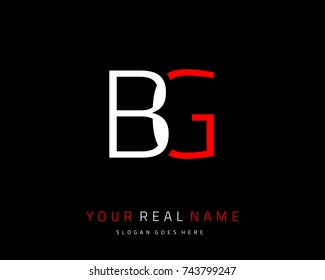 Letter initial B & G minimalist logo template vector