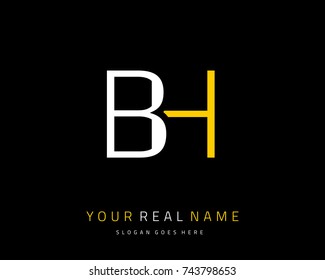 Letter initial B & H minimalist logo template vector
