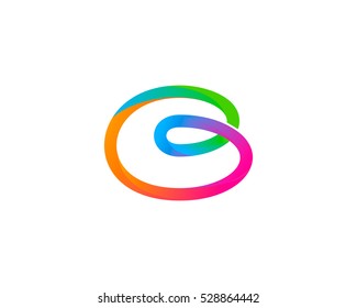 Letter Initial B Infinite Colorful Line Logo Design Template