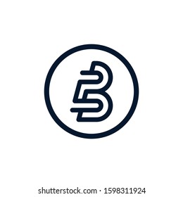 Letter Initial B Line Logo Design Template