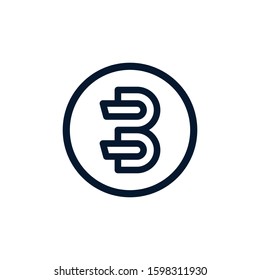 Letter Initial B Line Logo Design Template