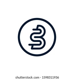 Letter Initial B Line Logo Design Template