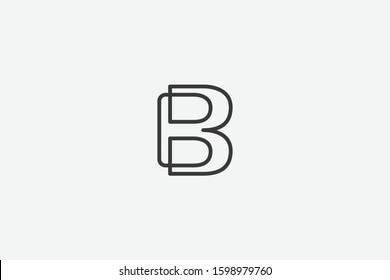 Letter Initial B logo design inspiration with line art style