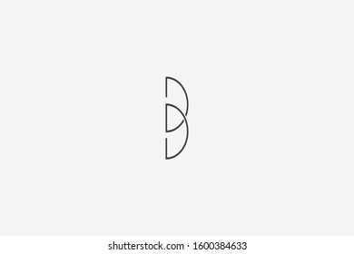 Letter Initial B logo design inspiration with line art style