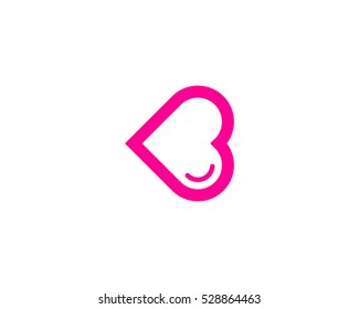 Letter Initial B Love Logo Design Template