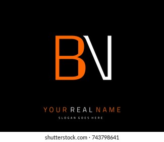 Letter initial B & N minimalist logo template vector