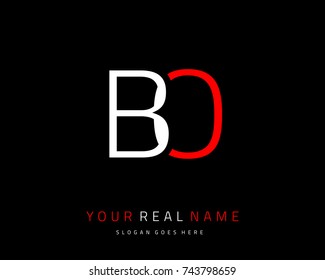 Letter initial B & O minimalist logo template vector
