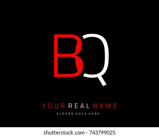 Letter initial B & Q minimalist logo template vector