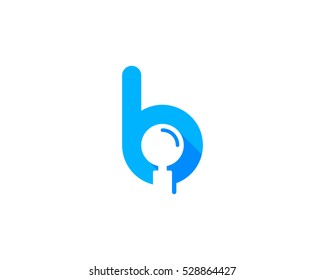 Letter Initial B Search Logo Design Template