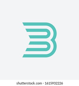 Letter Initial B Speed Logo Design Template. This logo has the meaning of information, data, group, community, progress, growth.  Technology digital concept. - vector