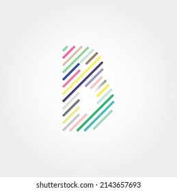 Letter Initial B Speed Logo Design Template. Line letter B book logotype.  ready symbol creative vector sign. Abstract Letter b logo design template. Line vector symbol.
