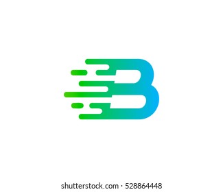 Letter Initial B Speed Logo Design Stock Vector (Royalty Free ...