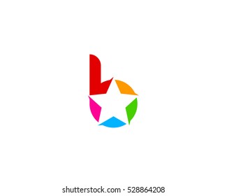 Letter Initial B Star Logo Design Template