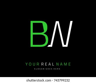 Letter initial B & W minimalist logo template vector
