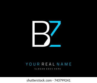 Letter initial B & Z minimalist logo template vector