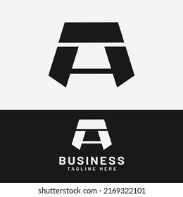 Letter Initial A Bench Logo Design Template. Suitable for General Sports Fitness Finance Construction Company Business Corporate Shop Apparel in Simple Modern Style Logo Design.