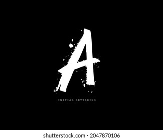 Letter A Initial brush handwriting or handwritten logo for identity. Logo with signature and hand drawn style.