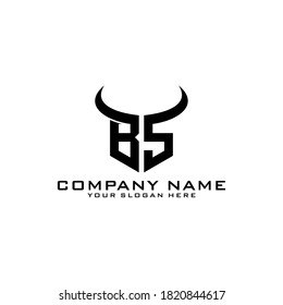 Letter Initial BS logo icon design template.