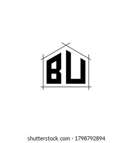 Letter Initial BU Logo Symbol Design Vorlage.