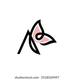 Letra A inicial Diseño de logotipo de mariposa Icono de Vector Ilustración de símbolo gráfico