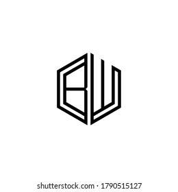 Carta Plantilla de diseño de iconos iniciales del logotipo BW.