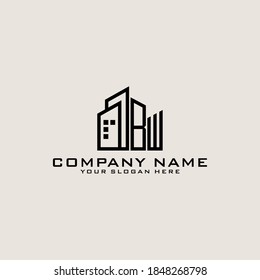 Carta Plantilla de diseño de iconos iniciales del logotipo BW.