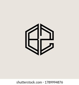 Carta Plantilla de diseño de iconos iniciales del logotipo BZ.