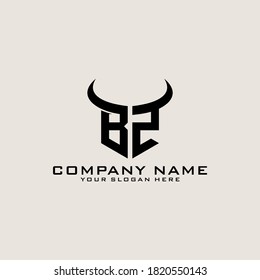 Letter Initial BZ logo icon design template.