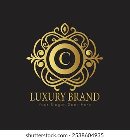 Letra inicial C elegante logotipo de lujo del monograma 
