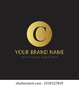 Buchstabe Initial C elegantes Luxus Monogramm Logo 
