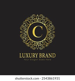 Letra inicial C elegante logotipo de lujo del monograma 
