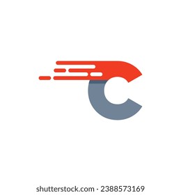 Plantilla de diseño de logotipo de velocidad inicial de C