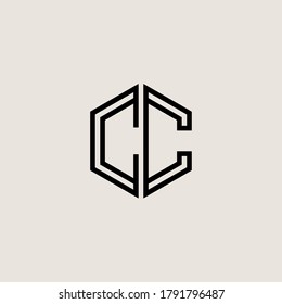Letter Initial CC logo icon design template.