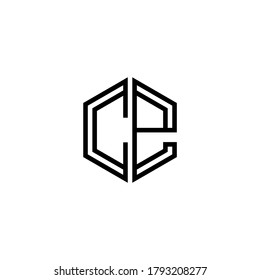 Plantilla de diseño de icono del logotipo CE inicial de la carta.