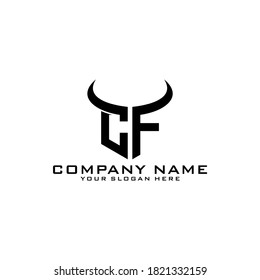 Letter Initial CF logo icon design template.