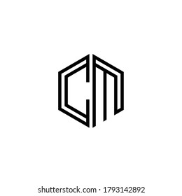 Letter Initial CM logo icon design template.