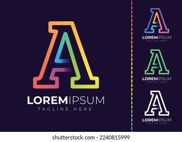 Un logotipo de degradado de color inicial de la letra. Letra moderna con diseño de logotipo.