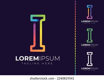 Ich schreibe den ersten farbigen Farbverlauf-Logo. Moderner Brief im Logo-Design.