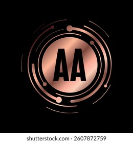 Letter A A Initial Cooper Color Cyber Multimedia Logo