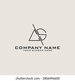 Letter Initial CS logo icon design template.