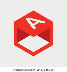 Letter A Initial Cube Logo Design Concept. Vector Illustration.