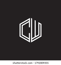 Letter Initial CW logo icon design template.