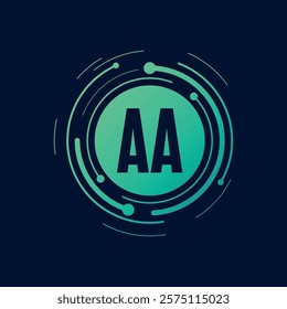 Letter A A Initial Cyber Multimedia Logo