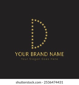 letra D inicial elegante logotipo monograma de luxo 
