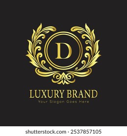 letter Initial D elegant luxury monogram logo 
